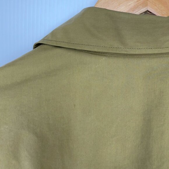 KENZO Button Down Cargo Maxi Pocket Oversized Fit Cotton Green Logo OverShirt  M - Picture 6 of 16